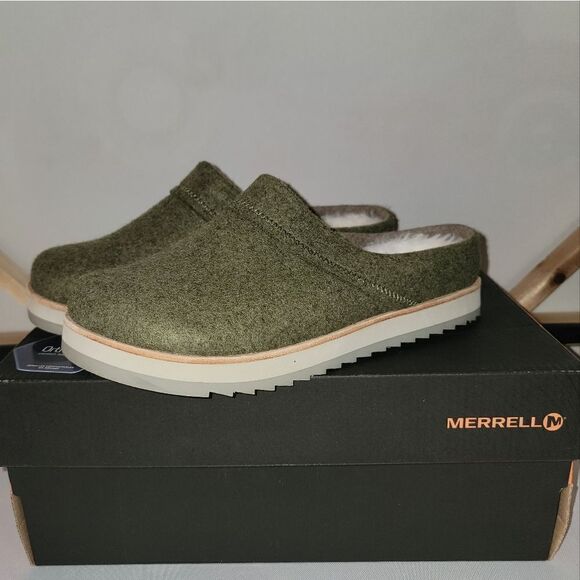 Merrell Womens Juno Wool Clog - Olive - Like New - Womens Size 7 - Picture 1 of 11